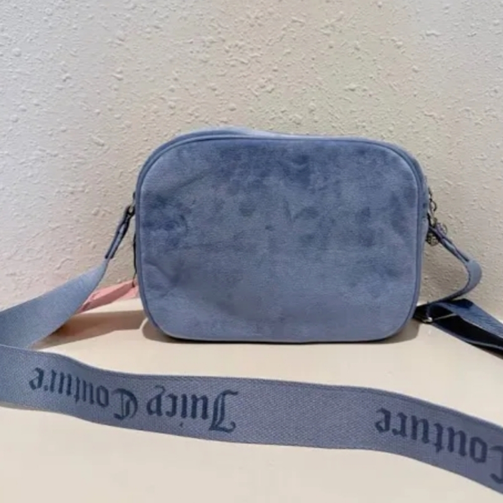 Juicy Couture Let It Shine Velvet Rhinestones Logo Crossbody Bag NWT - Picture 6 of 9